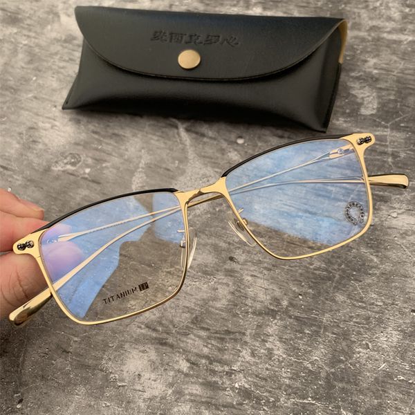 

krosin square pure titanium business frame tnuc091 ultra light personalized men's and women's glasses, White;black