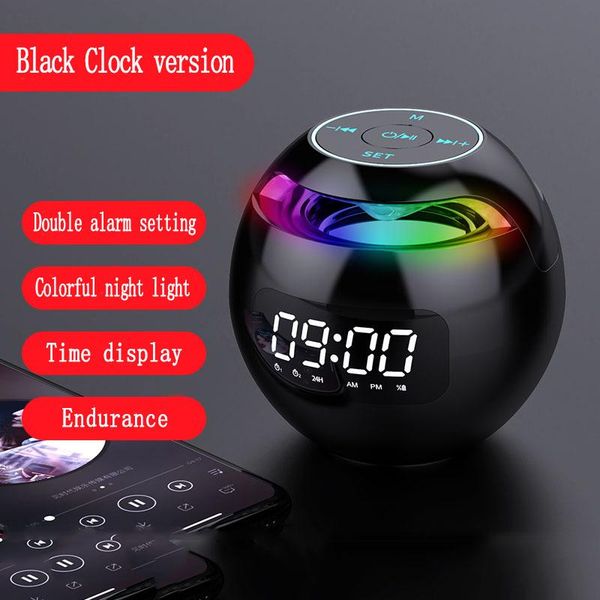 

bluetooth alarm clock speaker sound box led display wifi fm radio bedside modern portable column mechanical home set desk & table clocks
