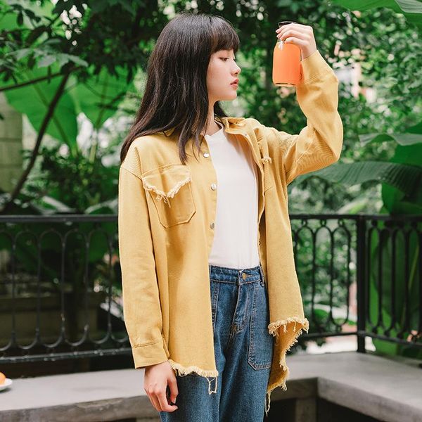 

women's jackets 2021 girls outfit winter fall thin jacket literary tassel long sleeves autumn design, Black;brown