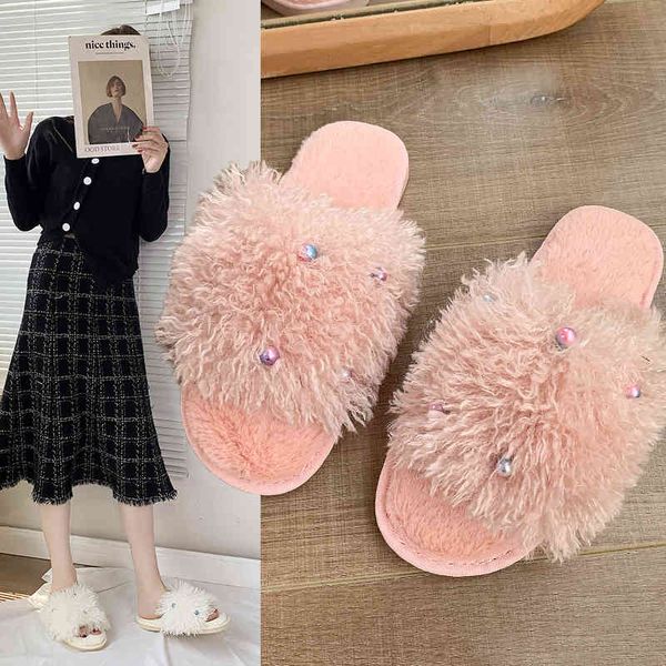 

slippers luxury slippers flat slides winter shoes flip flops slipers fringe down teddy designer massage sagacity rubber zxtu, Black