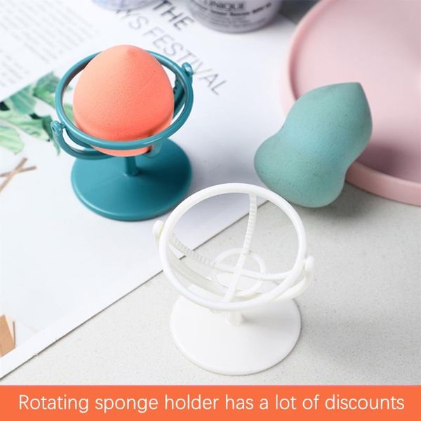 

beauty egg rack powder puff storage sponge drying rotatable tool box hooks & rails