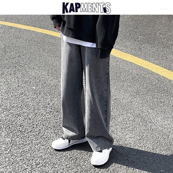 

men's jeans kapments men baggy y2k wide leg pants 2021 mens kpop causal streetwear denim trousers male harajuku vintage hip hop, Blue