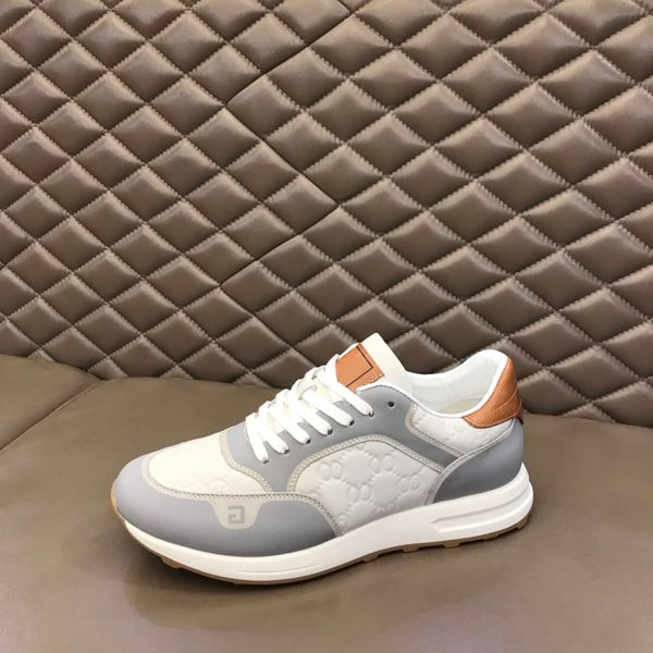 

new designer leather men's shoes comfortable brand lace-up casual luxury sports shoelace shoe box, Red;white
