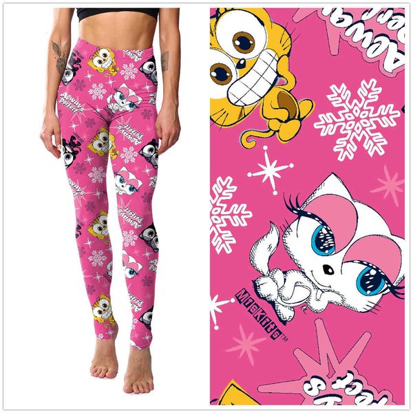 

leggings fashion 8203 spring and autumn wear cute kitten print, Black