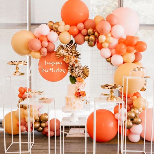 

131pcs balloon arch orange latex balloons garland kit happy birthday wedding decorations blush pink anniversary party plies