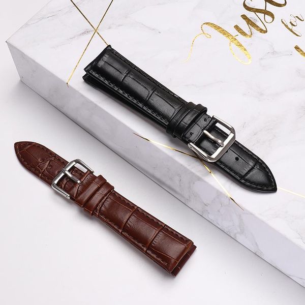 

watch bands universal replacement leather strap watchband for men women 12mm 14mm 16mm 18mm 19mm 20mm 21mm 22mm band, Black;brown