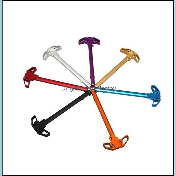 

others gear50pcs 5 color aircraft aluminum tactical .223 ar-15 charging handle pling handles turning tool m4 ar15 metal hunting aessories dr