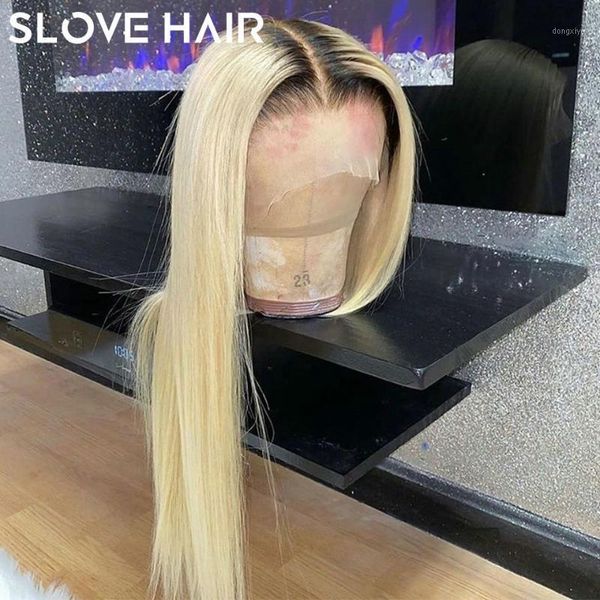 

13x4 blonde 1b/613 lace front wig remy brazilian long straight human hair wigs 130% for women transparent slove1, Black;brown