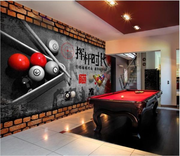 

wallpapers custom gym murals 3d mural wallpaper for walls 3 d billiard hall room brick wall background papers