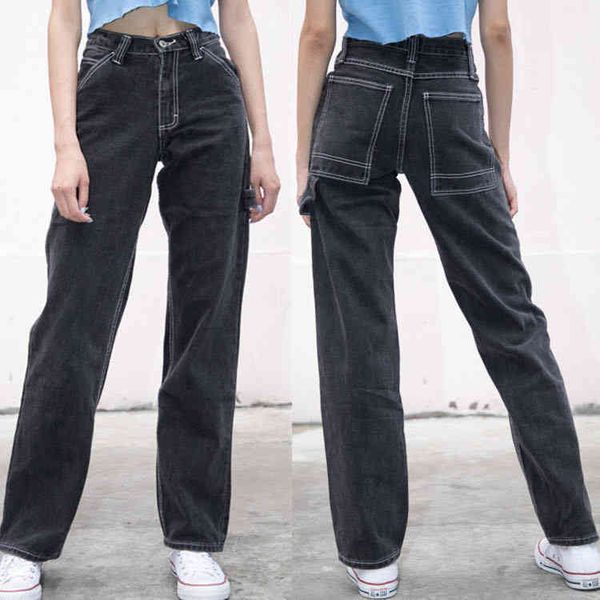 

women's jeans shengpalae summer casual woman long trousers cowboy female loose streetwear high waist straight pants za3972 n8mg, Blue