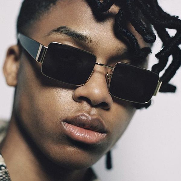 

sunglasses 2021 brand fashion men women personlity vintage instagram red black rectangular sun glasses uv400 ladies eyewear, White;black