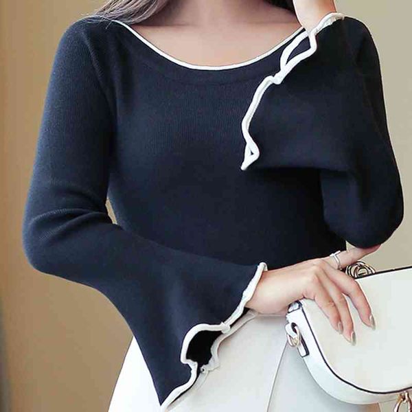 

women sweater pullover spring winter knitted sweaters shirt female brand long sleeve korean 02g 210420, White;black