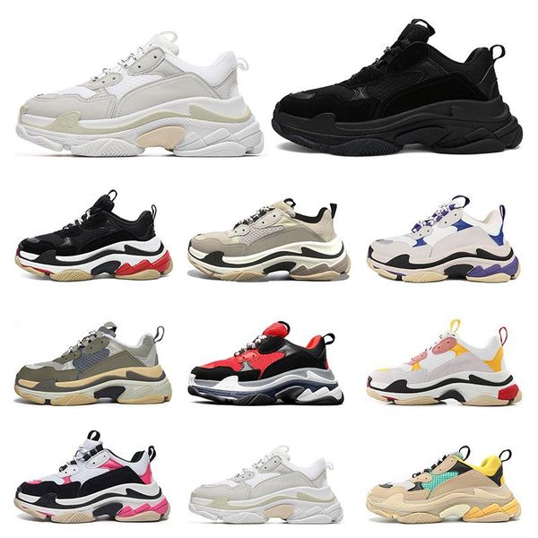 

shoes balenciaga triple s balenciaca mens women sneakers luxury men womens designer fashion trainers size eur 36 to 45 with box, Black