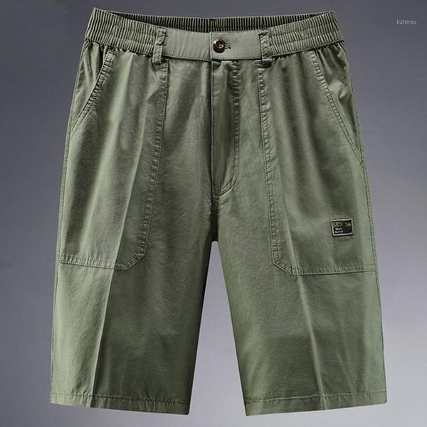 

isurvivor 2021 men solid color 100% cotton cargo shorts pants male casual fashion slim fit large size knee length hombre men's, White;black