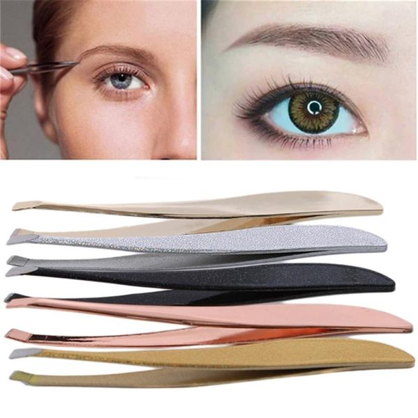 

stainless steel tweezers eyebrow face nose hair clip remover tool tools & stencils