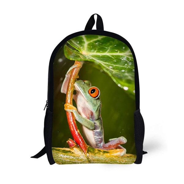 

backpack anyfocus black animal frogs pattern for teenagers cool school bags boys mochilas rucksack 3d printed bookbags