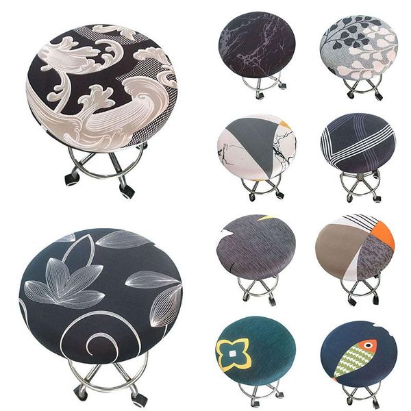 

chair covers ornament soft floral printed stool cover home bar office meeting seat polyester slipcover four seasons elastic round