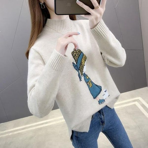 

women's sweaters women winter pullover sweater knitted button solid style casual long sleeve pull female pullovers, White;black