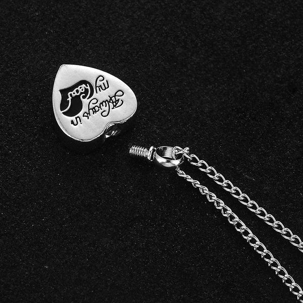 

chains always in my heart pet cremation urn necklace dog ash jewelry memorial keepsake pendant, Silver