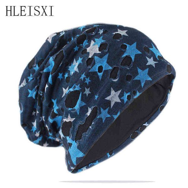 New Hip Hop Moda Adulto Uomo Donna Star Berretti Skullies Primavera Autunno Cappello caldo Berretti Poliestere Unisex Marca Gorras Bonnet Vendita Y21111