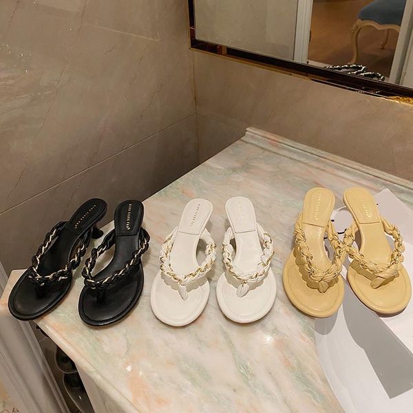 

slippers rivet rubber women luxury shoes fur flip flops slides low med designer hawaiian soft round toe rome fashion hoof heels, Black