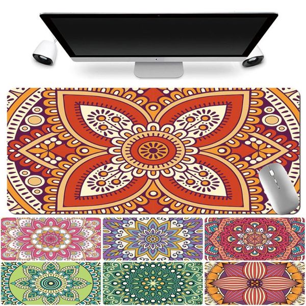 

mouse pads & wrist rests pad gaming gamer large table mat mandala pattern office computer desk pu leather keyboard