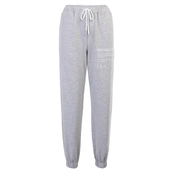

women's sweatpants solid color sport trousers elastic waist band tie bottom loose pants for female casual hip hop & capris, Black;white