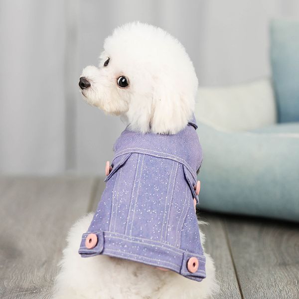 

clothes, tedora's shining dog jeans vest, autumn and winter plush punk cat clothes