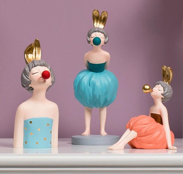 

decorative objects & figurines leuke kleurrijke bubble meisje sculptuur ornament luxe meisjes kamer decor creatieve standbeeld home decorati