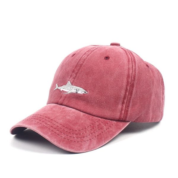 

baseball cap shark embroidered cotton cap outdoor travel shade cap, Blue;gray