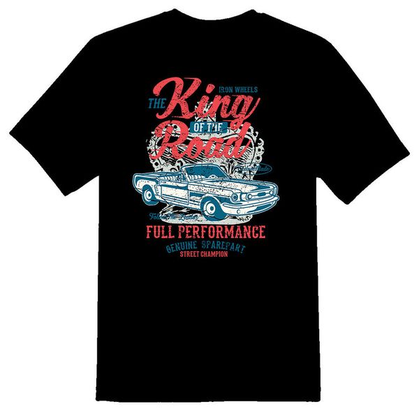 

king of the road classic vintage black or white tee, White;black