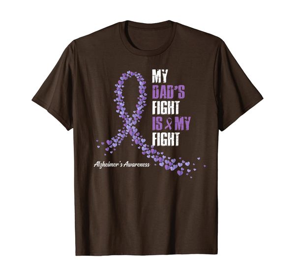 

my dad's fight is my fight alzheimer's awareness t-shirt, White;black