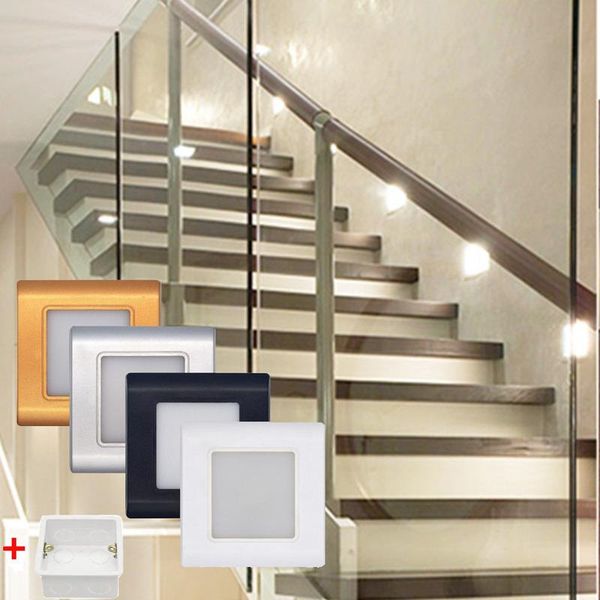 

wall lamp led stair light square recessed step aisle lights footlight embedded walls lighting with 86 type box porch radar