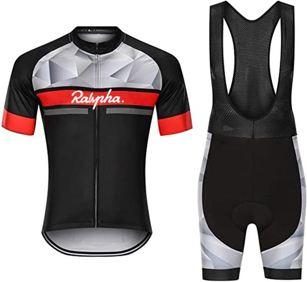 

racing sets men cycling clothing 2021 ralvpha short sleeve ropa ciclismo hombre summer set triathlon suit bike uniform kit, Black;blue