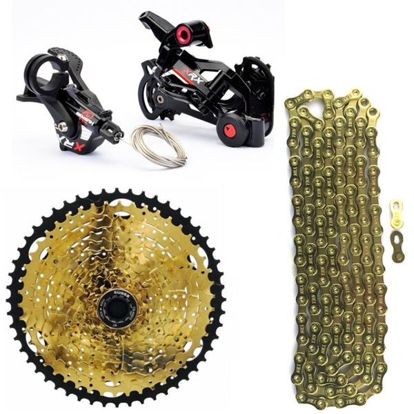 

bike derailleurs 12 speed mtb groupset sensah xrx 12s shifter lever rear derailleur 11-52t gold cassette x12 chain for xt m8100 m9100 eagl