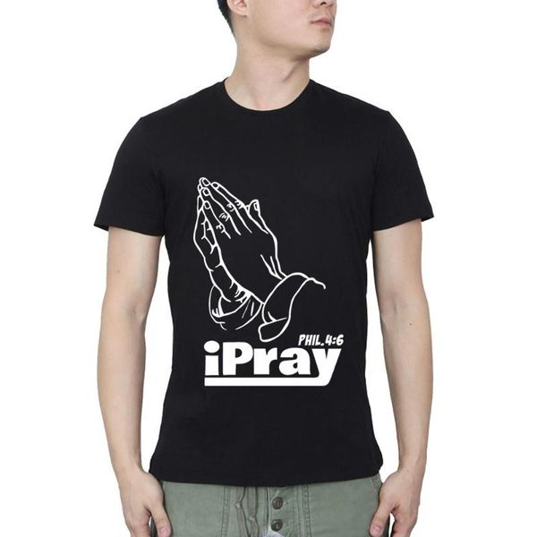 

men's t-shirts ipray christian t-shirt streetwear o neck casual summer, White;black