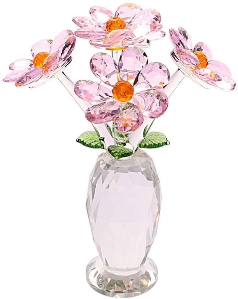 

decorative flowers & wreaths crystal glass flower dream bouquet spring figurine ornament christmas mother`s day gift