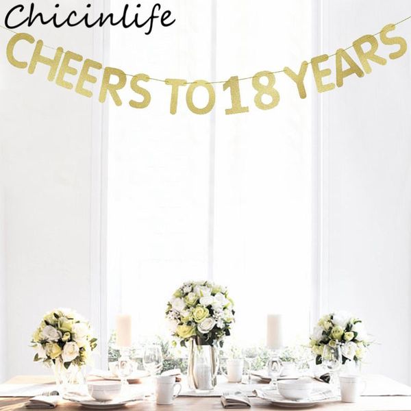 

party decoration chicinlife 1set cheers to 18/21/30/40/50/60 years banner celebration birthday garland bunting anniversary supplies