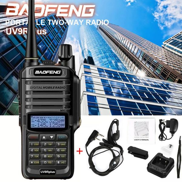 

walkie talkie 4pcs baofeng uv-9r plus with earphone vhf uhf two way radio uv9r waterproof long range