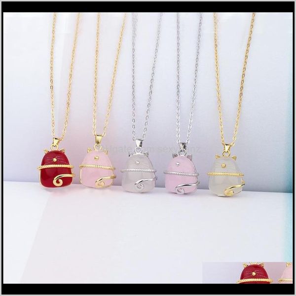 

pendant necklaces & pendants jewelry drop delivery 2021 s925 sterling sier animal zodiac totoro all-match simple clavicle chain female neckl, Silver