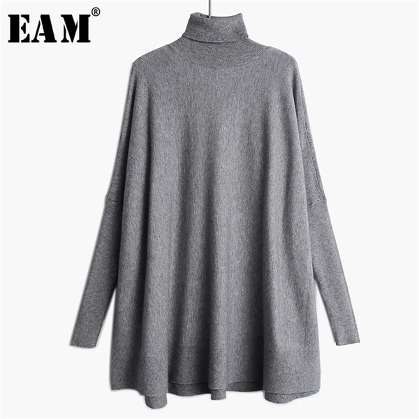 

[eam] oversized knitting sweater loose fit turtleneck long sleeve women pullovers fashion spring autumn 19a-a43 211021, White;black