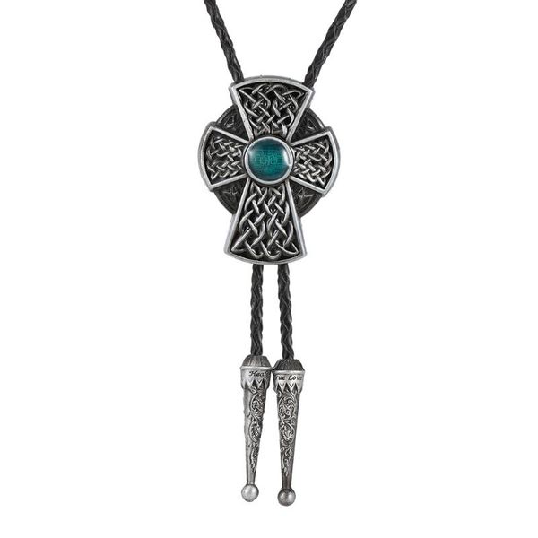 

neck ties kdg western cowboy zinc alloy point oil cross belt pendant necklace genuine leather cord, Blue;purple