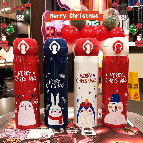 

water bottles 500ml christmas gift elk vacuum mug stainless steel cup couple student cute bottle mugs coffee cups gift.6z