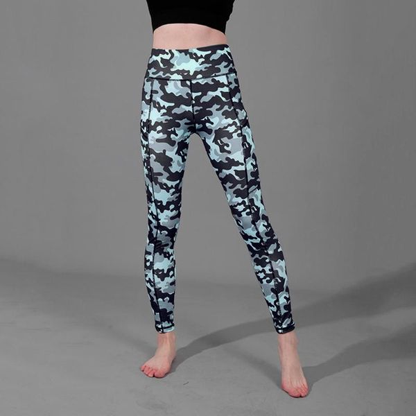 

woman camouflage tights ladies printed yoga trouser pockets hip-tightening running fitness pants leggins mujer outfit