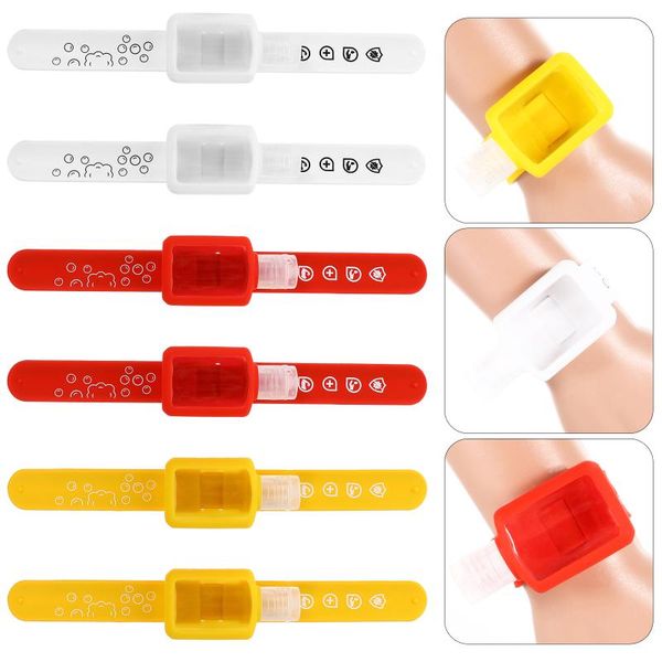

liquid soap dispenser 6pcs silicone hand sanitizer bracelets wristbands