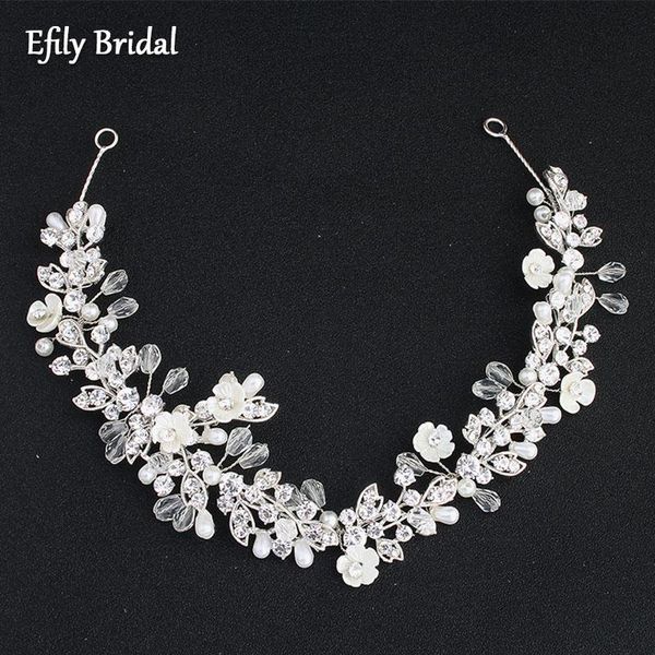 

hair clips & barrettes efily sliver color pearl and crystal headband wedding accessories for women jewelry bridal headwear bridesmaid gift, Golden;silver