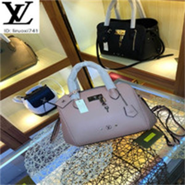 

brand designer luxury oujy m54348 lady style lock handbag pink women handbags iconic bags handles shoulder bags totes cross body bag clu, Red;black