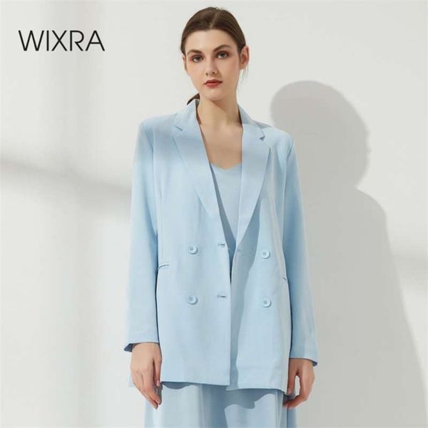 

wixra women's blazer autumn double-breasted high street long sleeve coat spring outerwear 210929, White;black