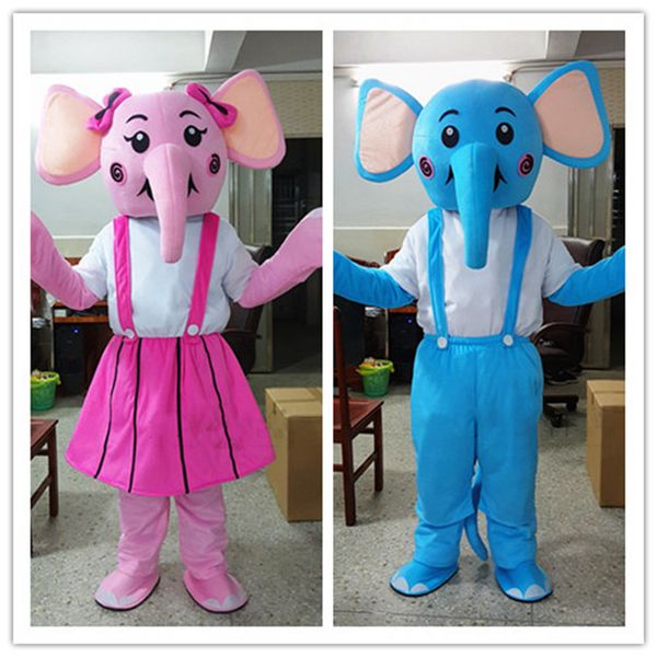 

mascot costumes good-looking blue elephant elephish mascot costume cartoon character mascotte mascot costumes for halloween party dres, Black;red
