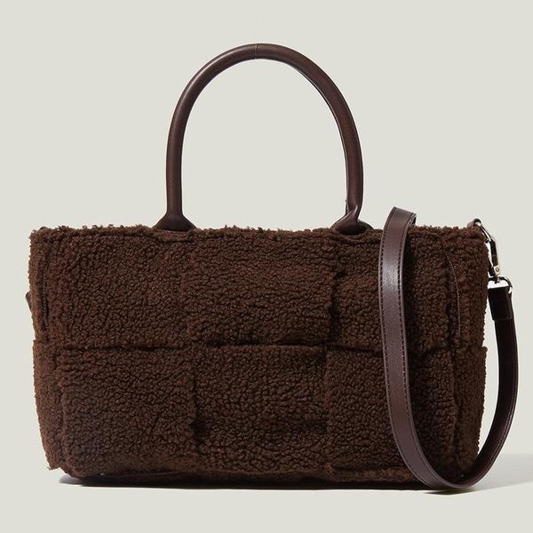 

evening bags 2021 autumn winter woolen knitted handbag vintage messenger tote bag fashion zipper single shoulder women's